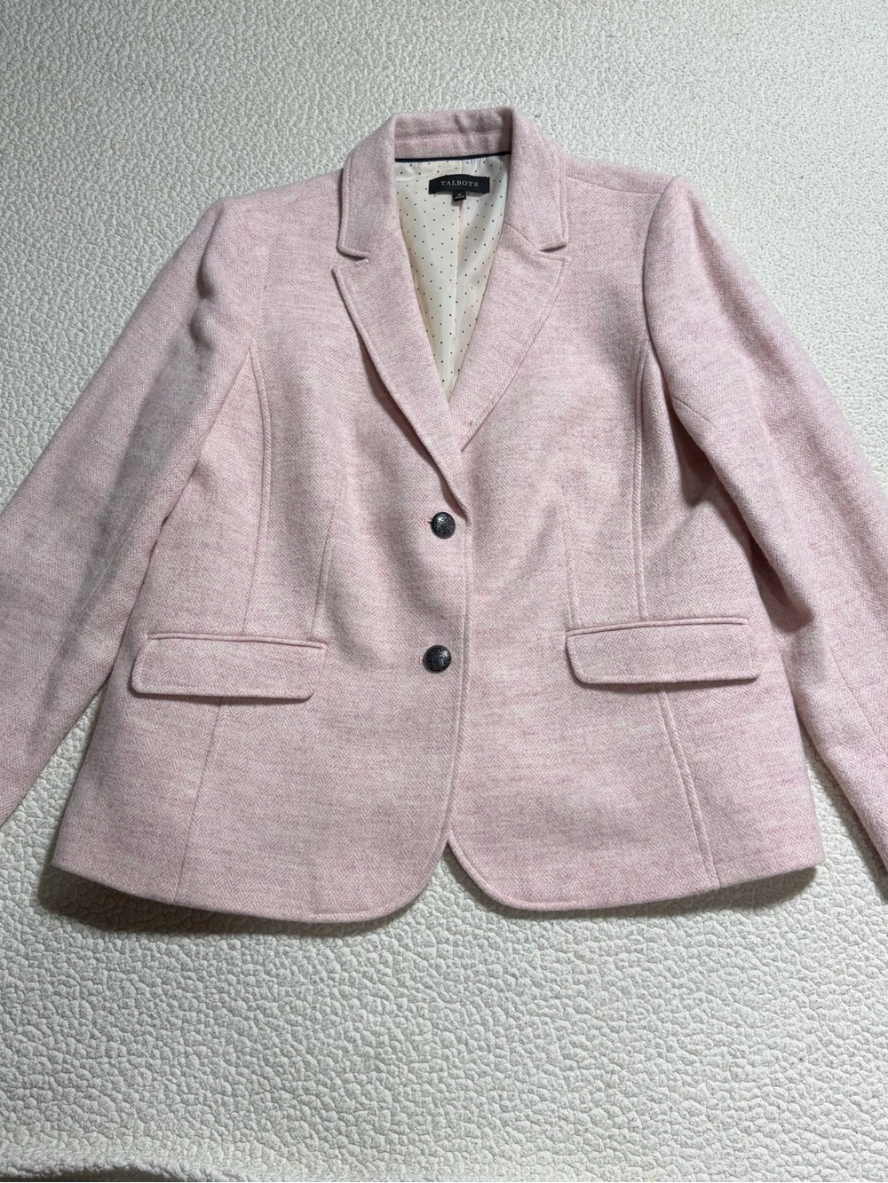 Talbots Light Pink Two-Button Tailored Blazer